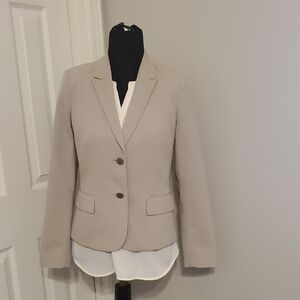 Calvin Klein Taupe Womens Two-Button Blazer